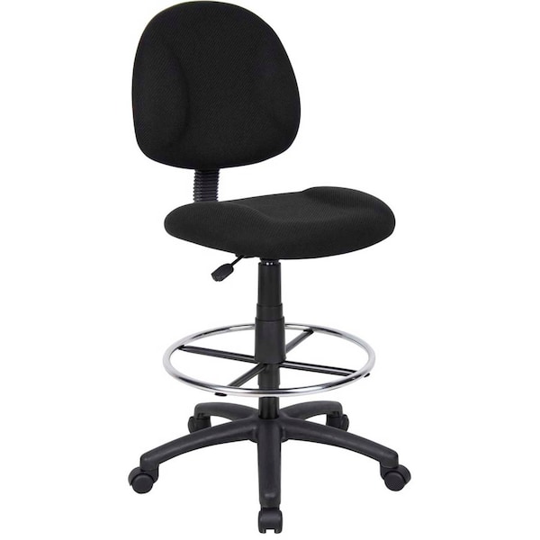 Global Industrial Amrless Drafting Stool with Footring, Black B629777 - main